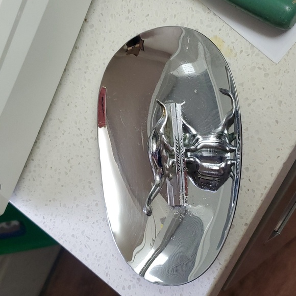 Sinclair Dino Dinosaur Oil Advertising Ashtray Chrome vintage antique - Picture 8 of 17